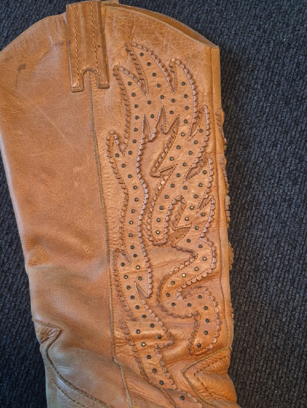 Jessica Simpson Cognac Leather Western Knee-High Boots - Picture 13 of 16